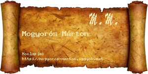Mogyorós Márton névjegykártya