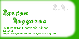 marton mogyoros business card