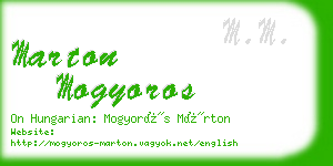 marton mogyoros business card